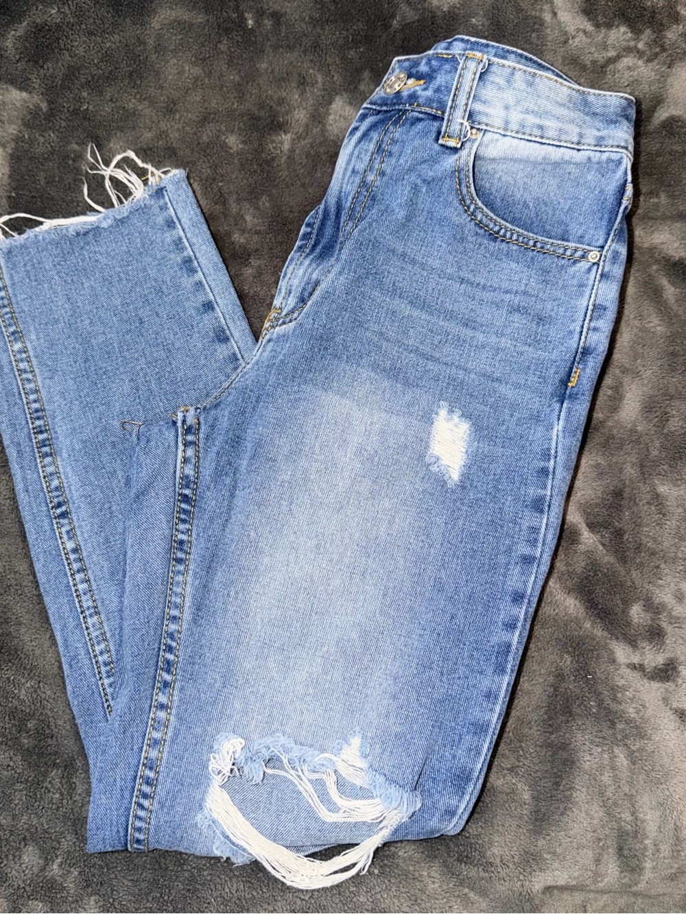 PLT Distressed High-Rise Jeans